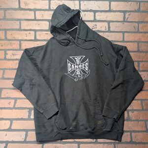 Dutch Harbor Gear Y2K West Coast Canoes Journey 2006 Graphic Hoodie Black Mens L